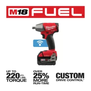 Milwaukee M18 FUEL ONE-KEY 18-Volt Lithium-Ion Brushless Cordless 1/2 in. Impact Wrench w/ Friction Ring Kit w/(2) 5.0Ah Batteries
