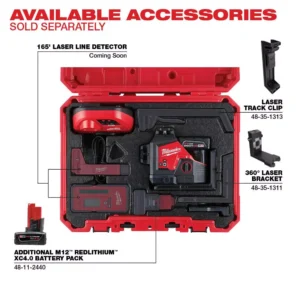 Milwaukee M12 12-Volt Lithium-Ion Cordless Green 250 ft. 3-Plane Laser Level Kit with One 4.0 Ah Battery, Charger and Case