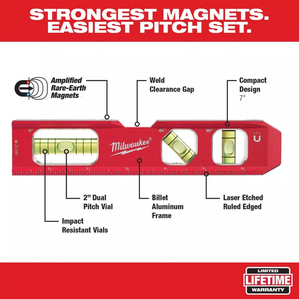 Milwaukee 7 in. Metric Compact Billet Torpedo Level