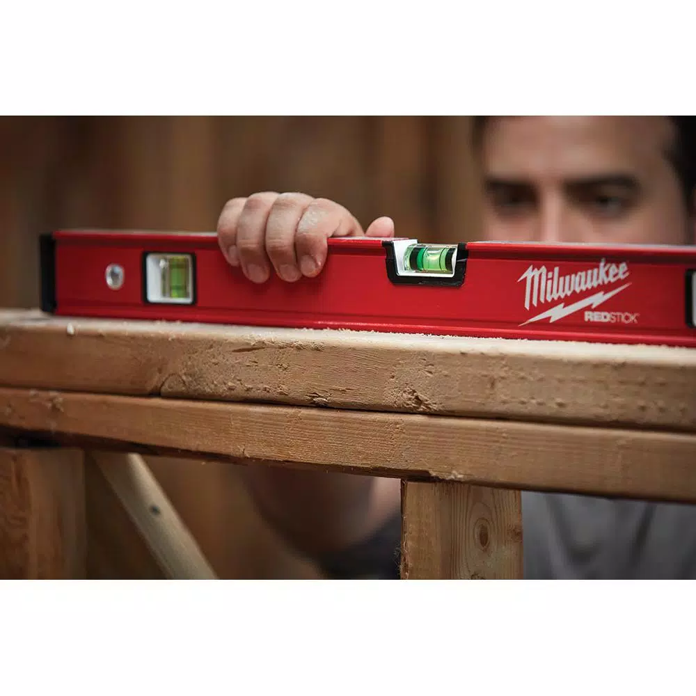 Milwaukee 10 in. / 24 in. / 48 in. REDSTICK Box and Torpedo Level Set