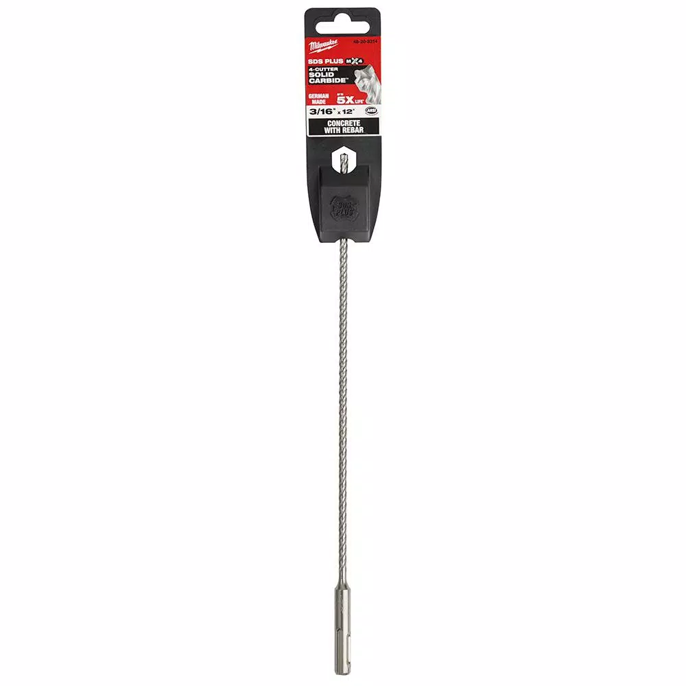 Milwaukee 3/16 in. x 12 in. MX4 SDS-Plus Carbide Bit