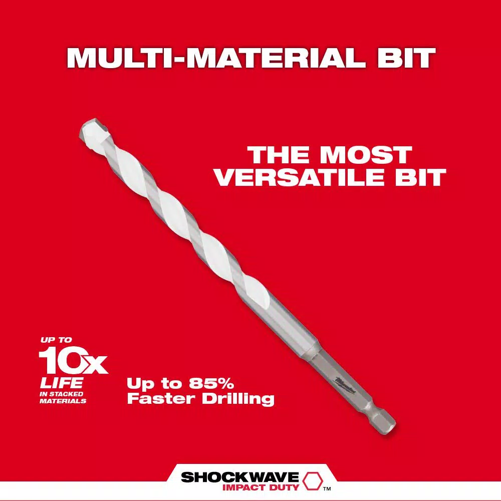 Milwaukee 5/16 in. x 4 in. x 6 in. SHOCKWAVE Carbide Multi-Material Drill Bit