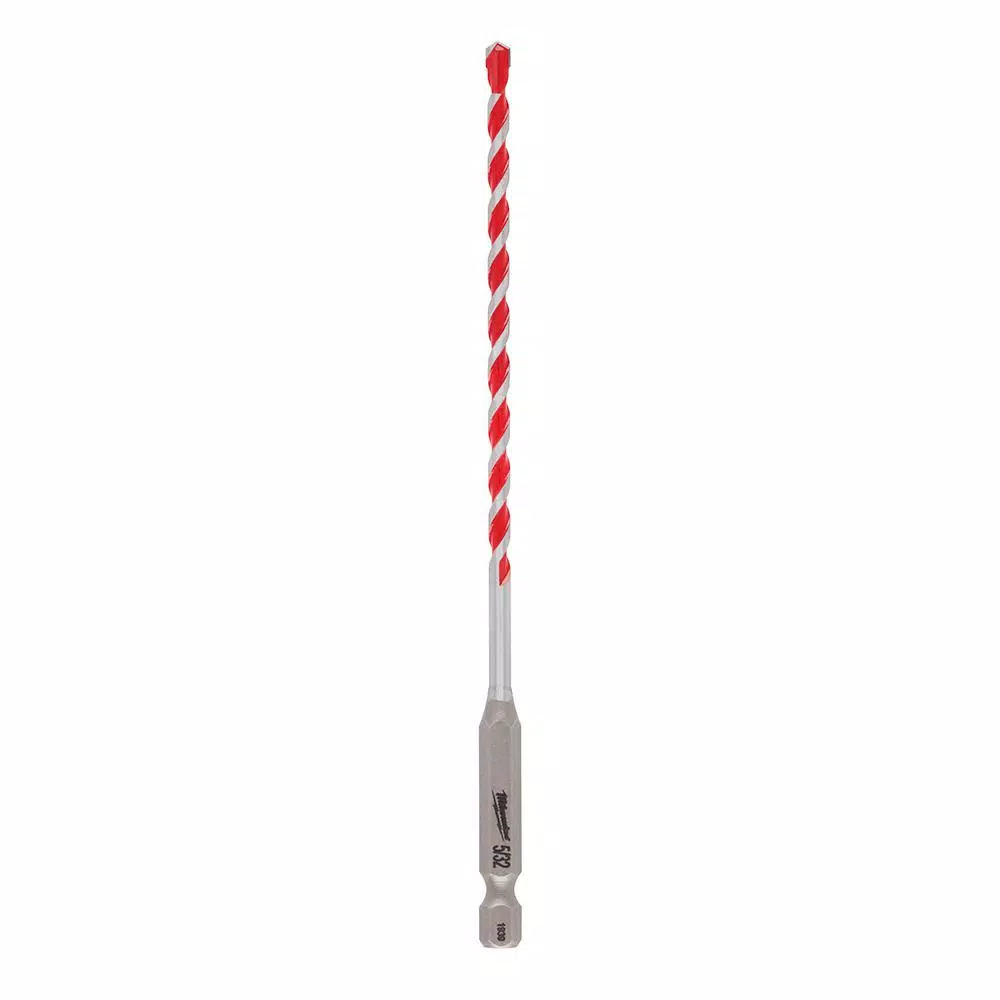 Milwaukee 5/32 in. x 4 in. x 6 in. SHOCKWAVE Carbide Hammer Drill Bit for Concrete, Stone, Masonry Drilling