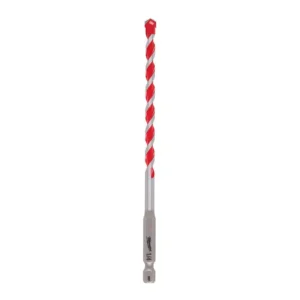 Milwaukee 1/4 in. x 4 in. x 6 in. SHOCKWAVE Carbide Hammer Drill Bit for Concrete, Stone, Masonry Drilling