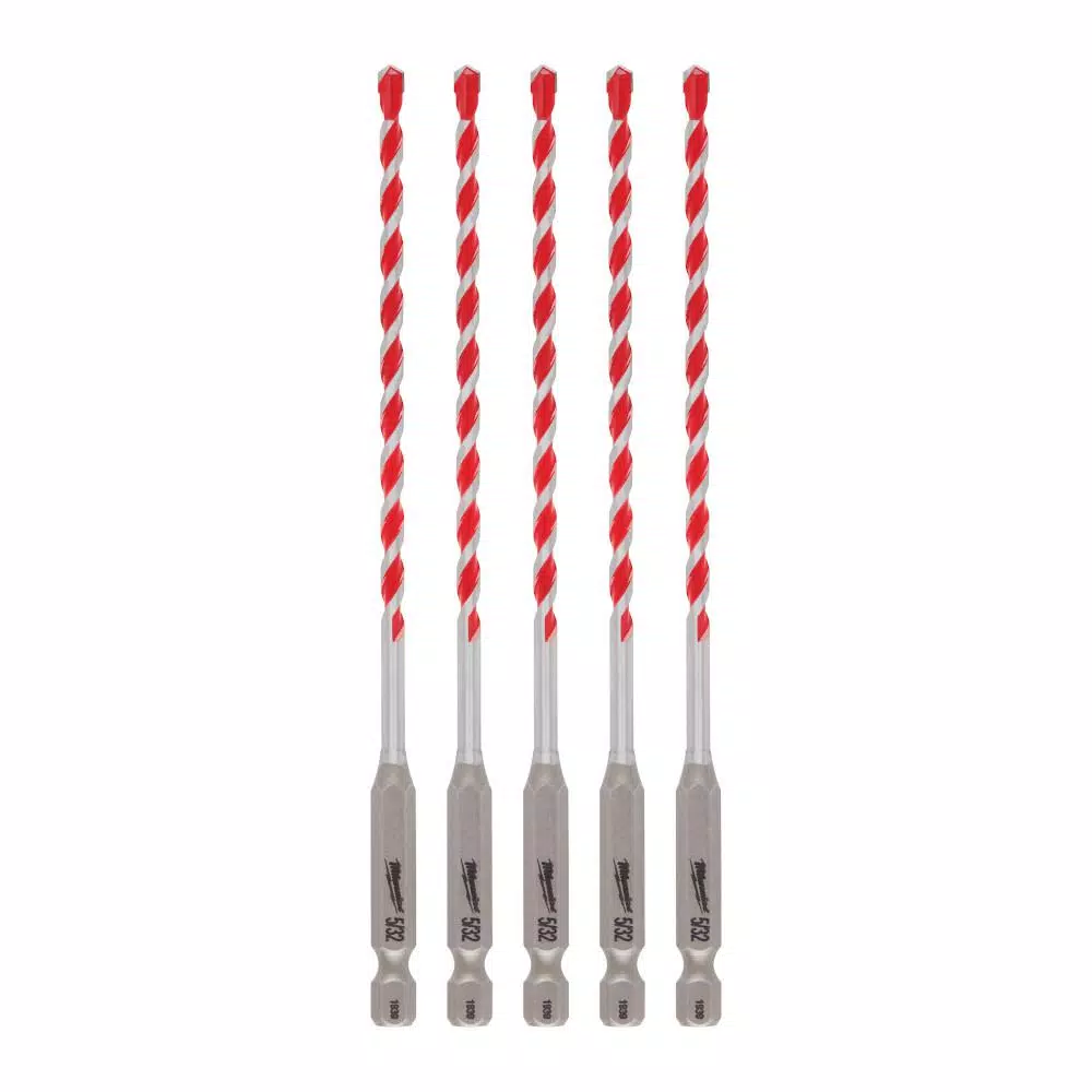 Milwaukee 5/32 in. SHOCKWAVE Carbide Hammer Drill Bits (5-Pack)