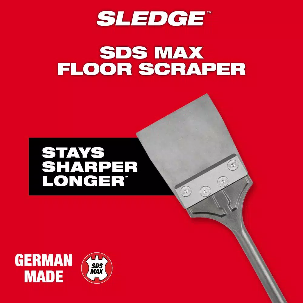 Milwaukee 6 in. SDS-Max SLEDGE Steel Floor Scraper Bit