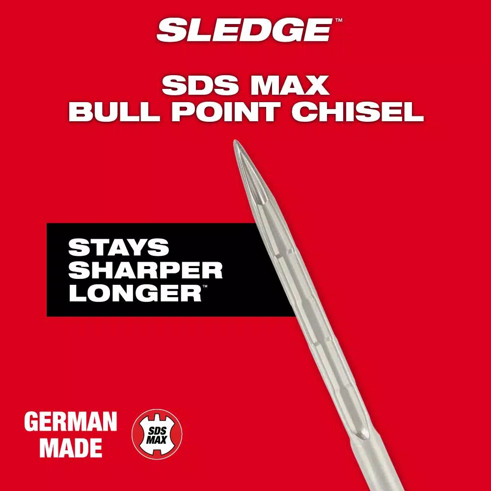 Milwaukee 16 in. SDS-Max SLEDGE Steel Bull Point Chisel Bit