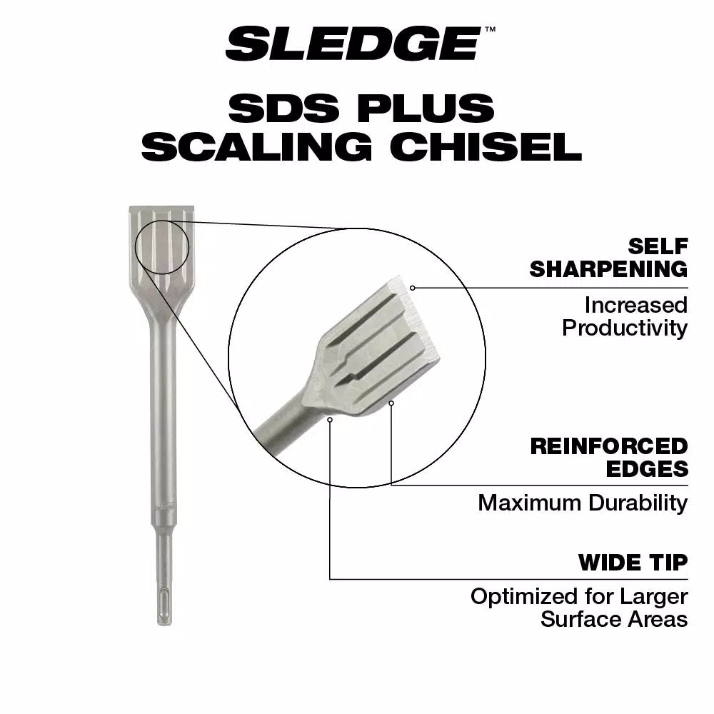 Milwaukee 1-1/2 in. x 10 in. SDS-Plus SLEDGE Steel Scaling Chisel