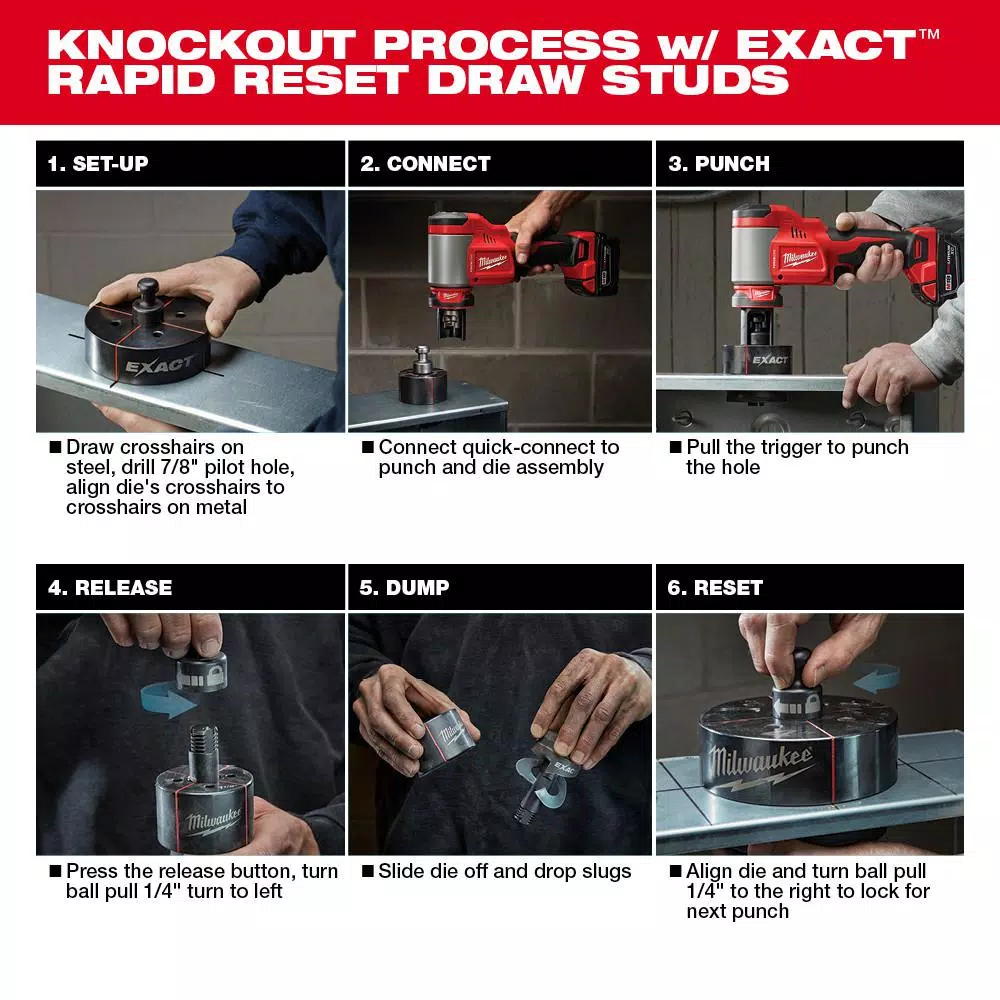 Milwaukee M18 18-Volt Lithium-Ion Cordless FORCE LOGIC Knockout Kit with (2) 3.0Ah Batteries, Charger, Hard Case