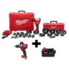 Milwaukee M18 18-Volt Lithium-Ion Cordless 1/2 in.- 4 in. Force Logic Knockout Tool Kit /WÂ FUEL Hammer Drill & 5.0 Ah Battery