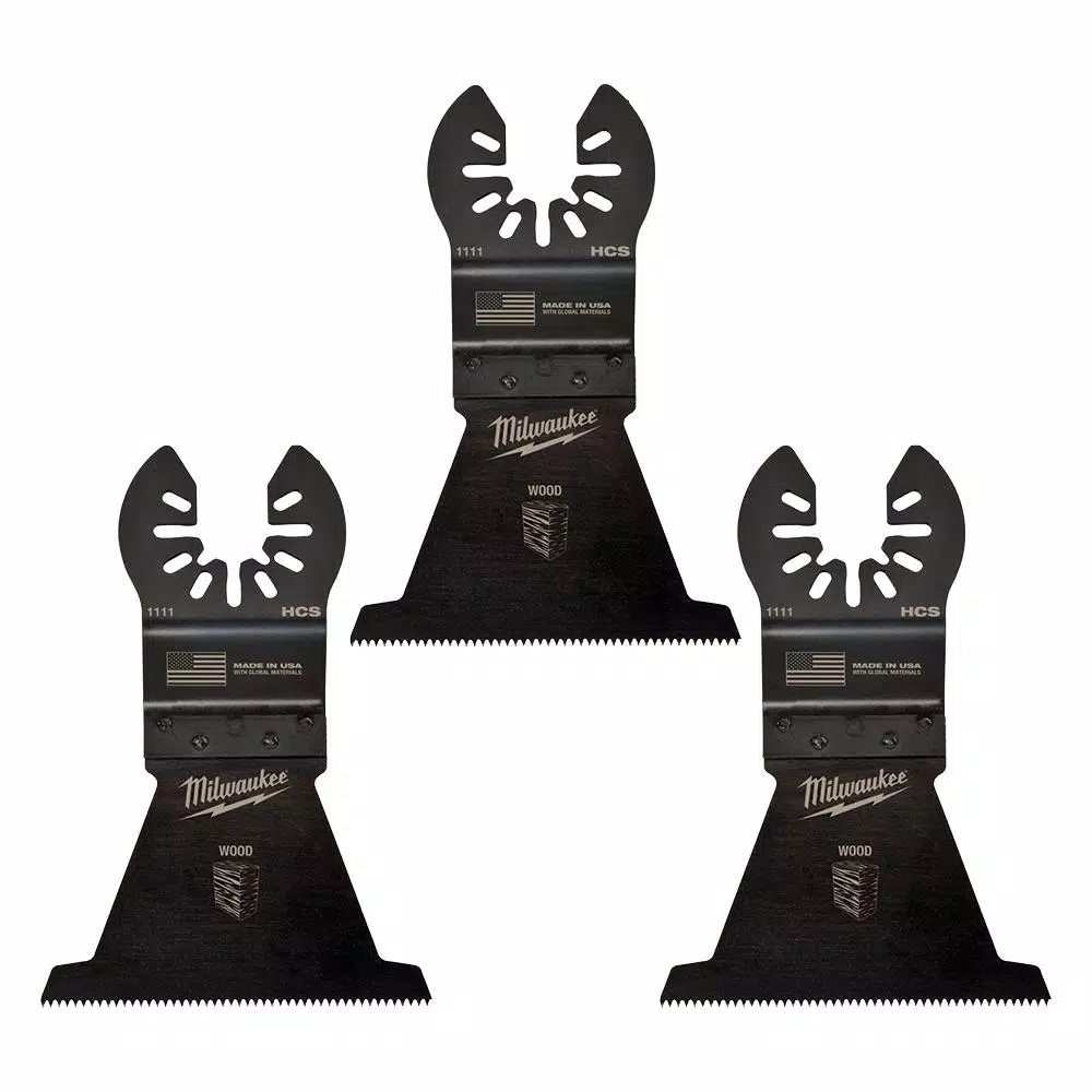 Milwaukee 2-1/2 in. High Carbon Steel Universal Fit Wood Cutting Oscillating Multi-Tool Blade (3-Pack)