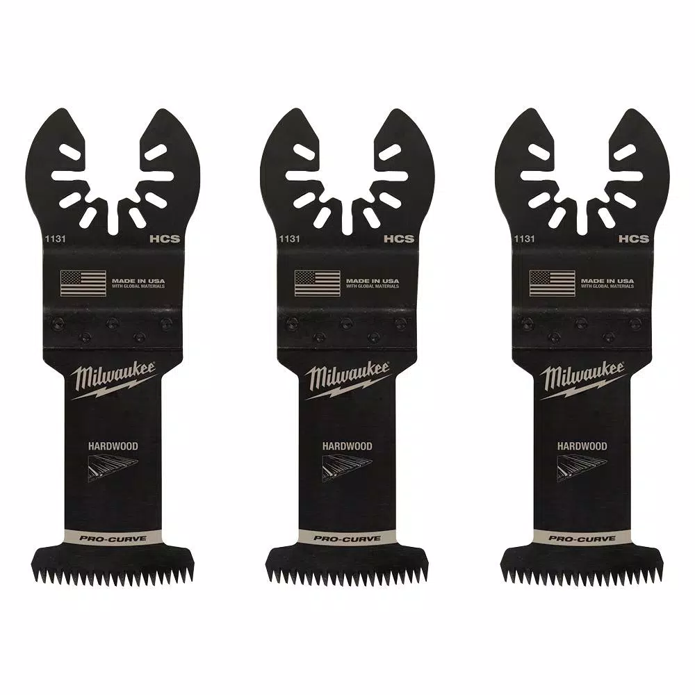 Milwaukee 1-3/8 in. High Carbon Steel Universal Fit Japanese Teeth Hardwood Cutting Oscillating Multi-Tool Blade (3-Pack)