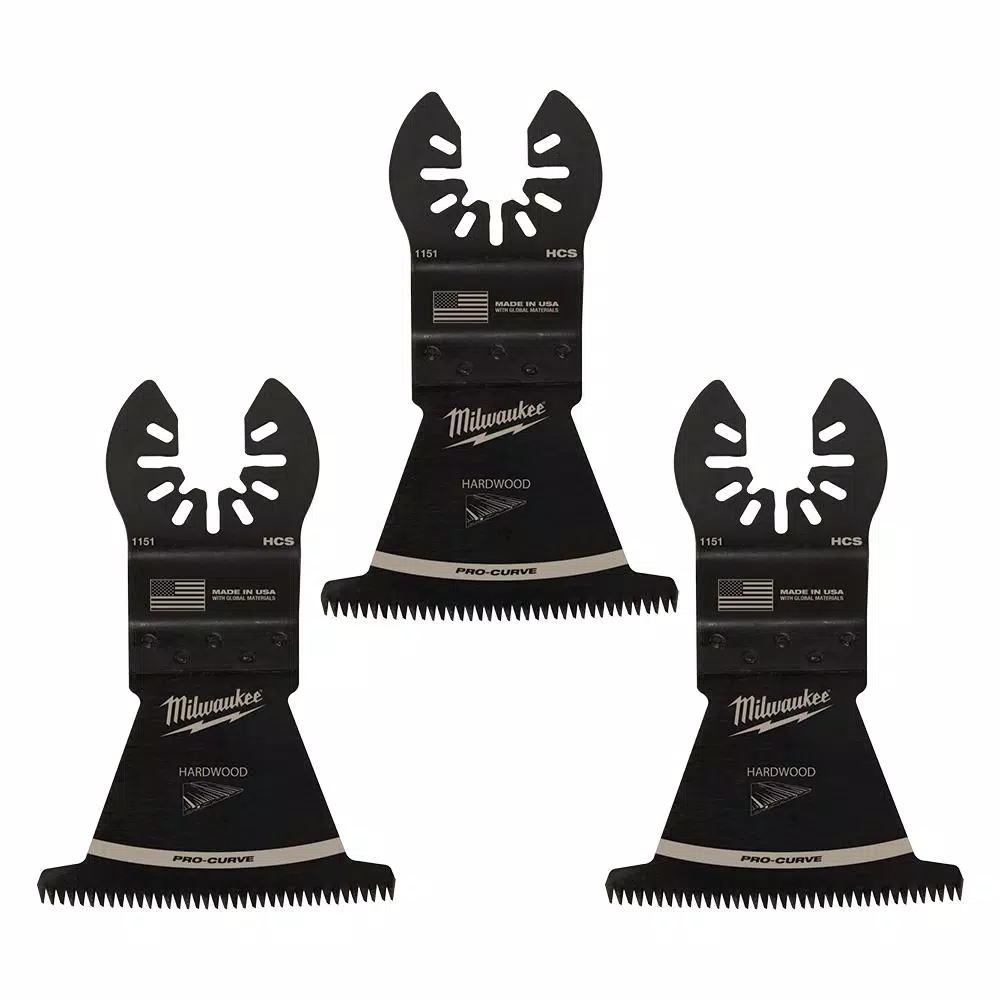 Milwaukee 2-1/2 in. High Carbon Steel Universal Fit Japanese Teeth Hardwood Cutting Oscillating Multi-Tool Blade (3-Pack)