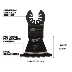Milwaukee 2-1/2 in. High Carbon Steel Universal Fit Japanese Teeth Hardwood Cutting Oscillating Multi-Tool Blade (10-Pack)