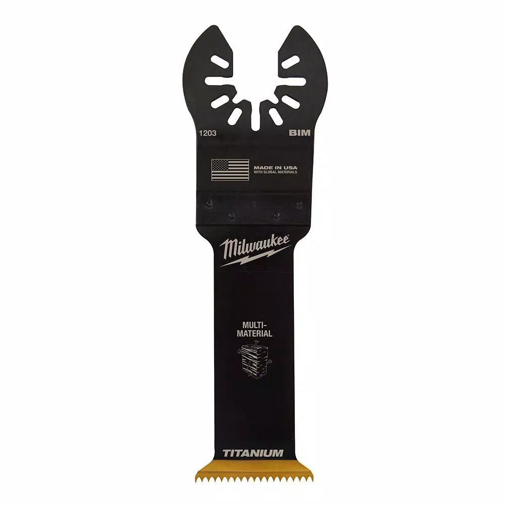 Milwaukee 1-1/4 in. Titanium Bi-Metal Universal Fit Wood and Metal Cutting Oscillating Multi-Tool Blade (1-Pack)