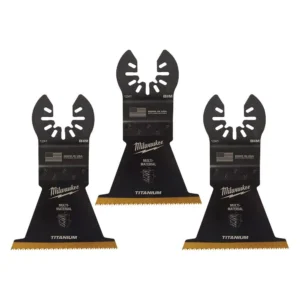 Milwaukee 2-1/2 in. Titanium Bi-Metal Universal Fit Wood and Metal Cutting Oscillating Multi-Tool Blade (3-Pack)