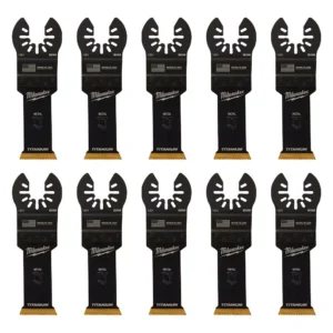 Milwaukee 1-1/8 in. Titanium Bi-Metal Universal Fit Wood and Metal Cutting Oscillating Multi-Tool Blade (10-Pack)