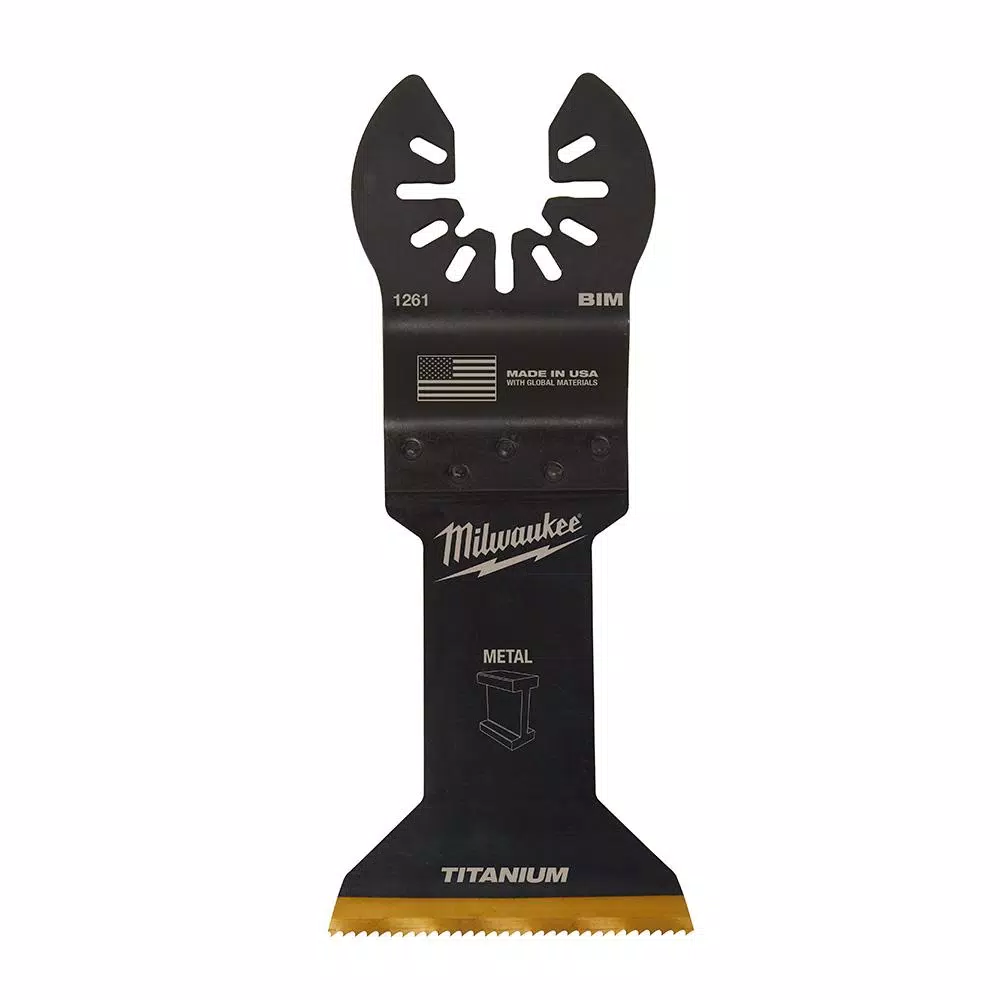 Milwaukee 1-3/4 in. Titanium Bi-Metal Universal Fit Metal Cutting Oscillating Multi-Tool Blade (1-Pack)