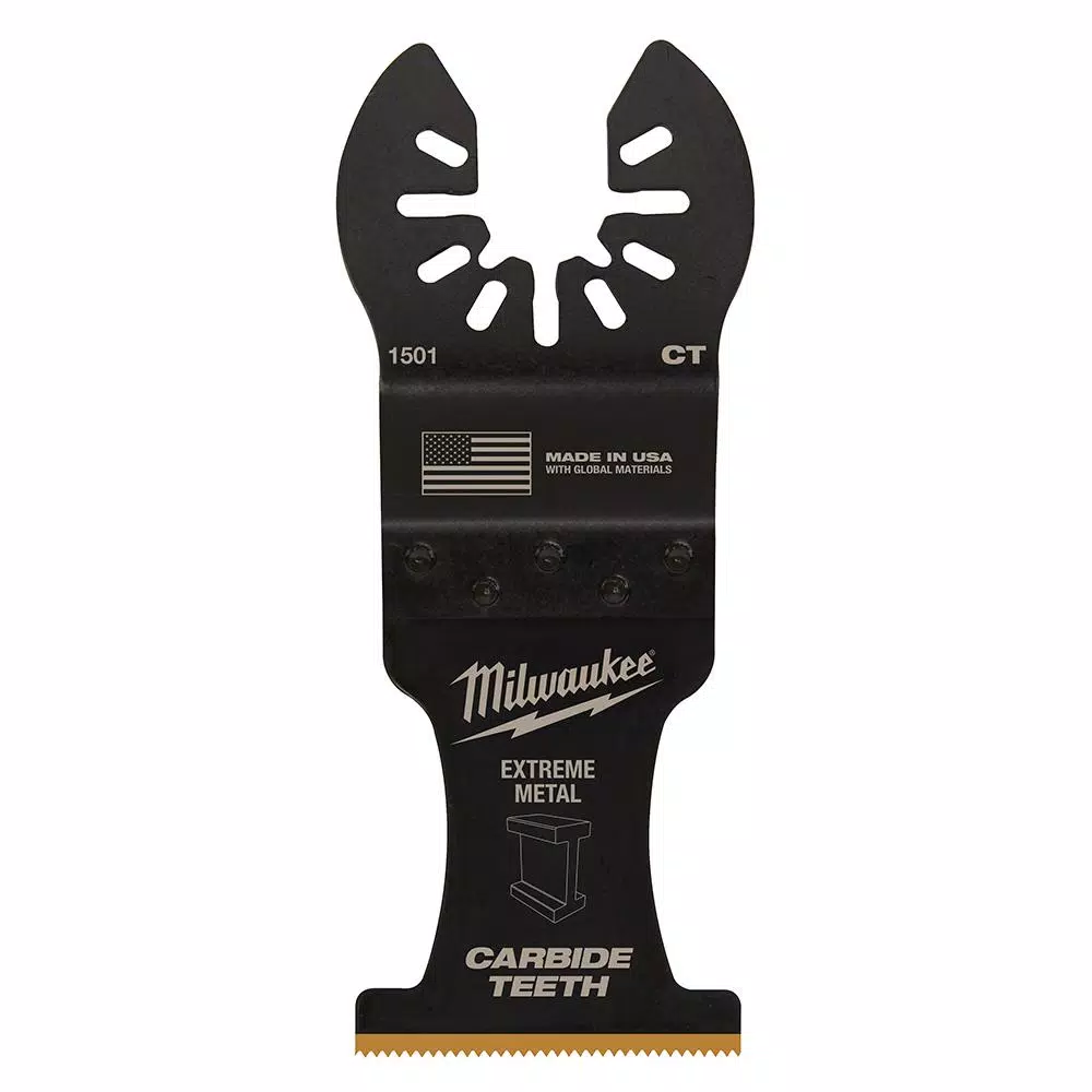 Milwaukee 1-3/8 in. Carbide Universal Fit Extreme Metal Cutting Oscillating Multi-Tool Blade (1-Pack)