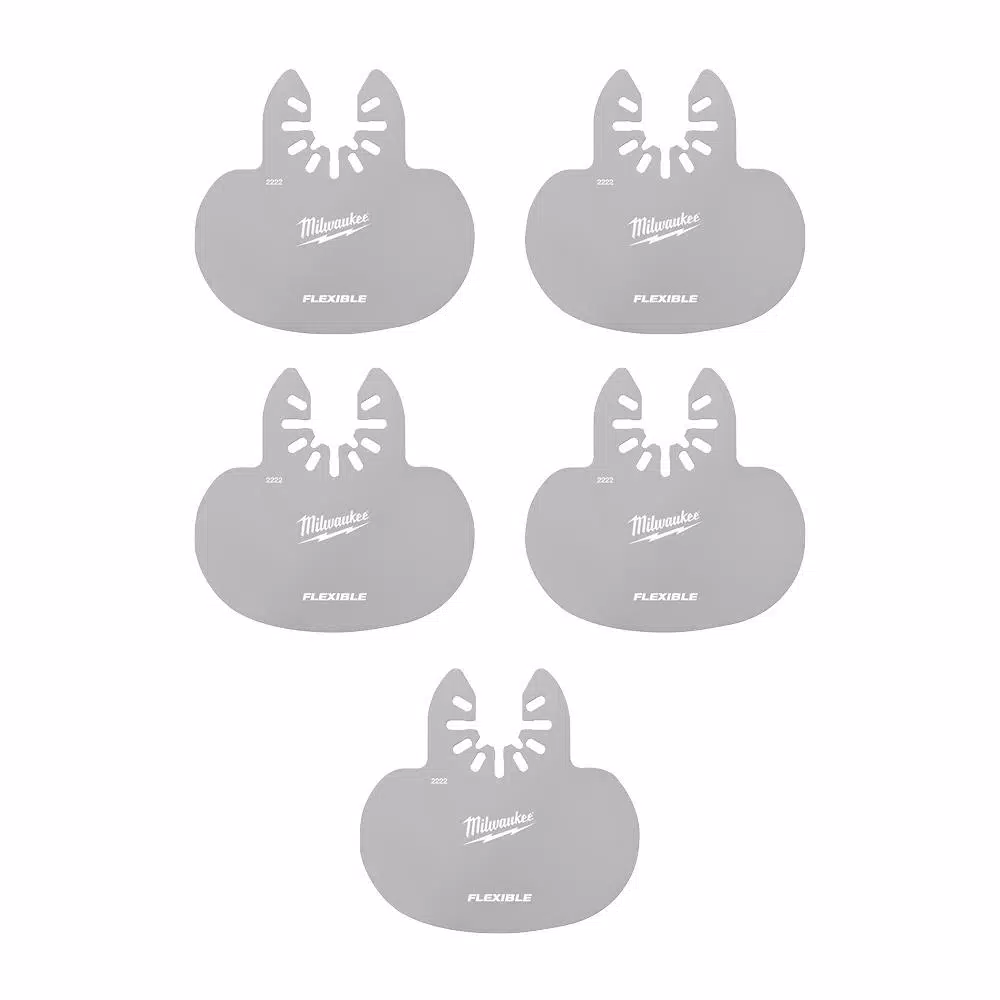 Milwaukee Stainless Steel Flexible Mushroom Shaped Putty and Caulk Cutter Oscillating Multi-Tool Blade (5-Piece)