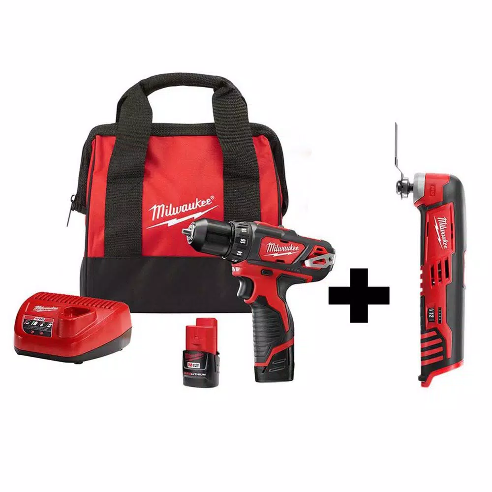 Milwaukee M12 12-Volt Lithium-Ion Cordless 3/8 in. Drill/Driver Kit with M12 Oscillating Multi-Tool