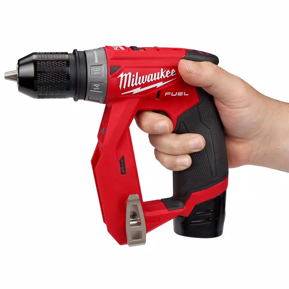 Milwaukee M12 FUEL 12-Volt Lithium-Ion Brushless Cordless 4-in-1 Installation 3/8 in. Drill Driver Kit with M12 Multi-Tool