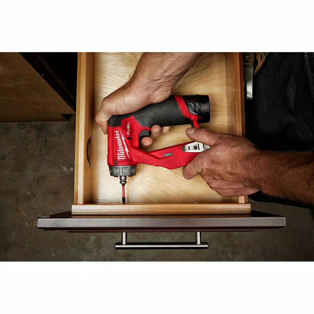 Milwaukee M12 FUEL 12-Volt Lithium-Ion Brushless Cordless 4-in-1 Installation 3/8 in. Drill Driver Kit with M12 Multi-Tool