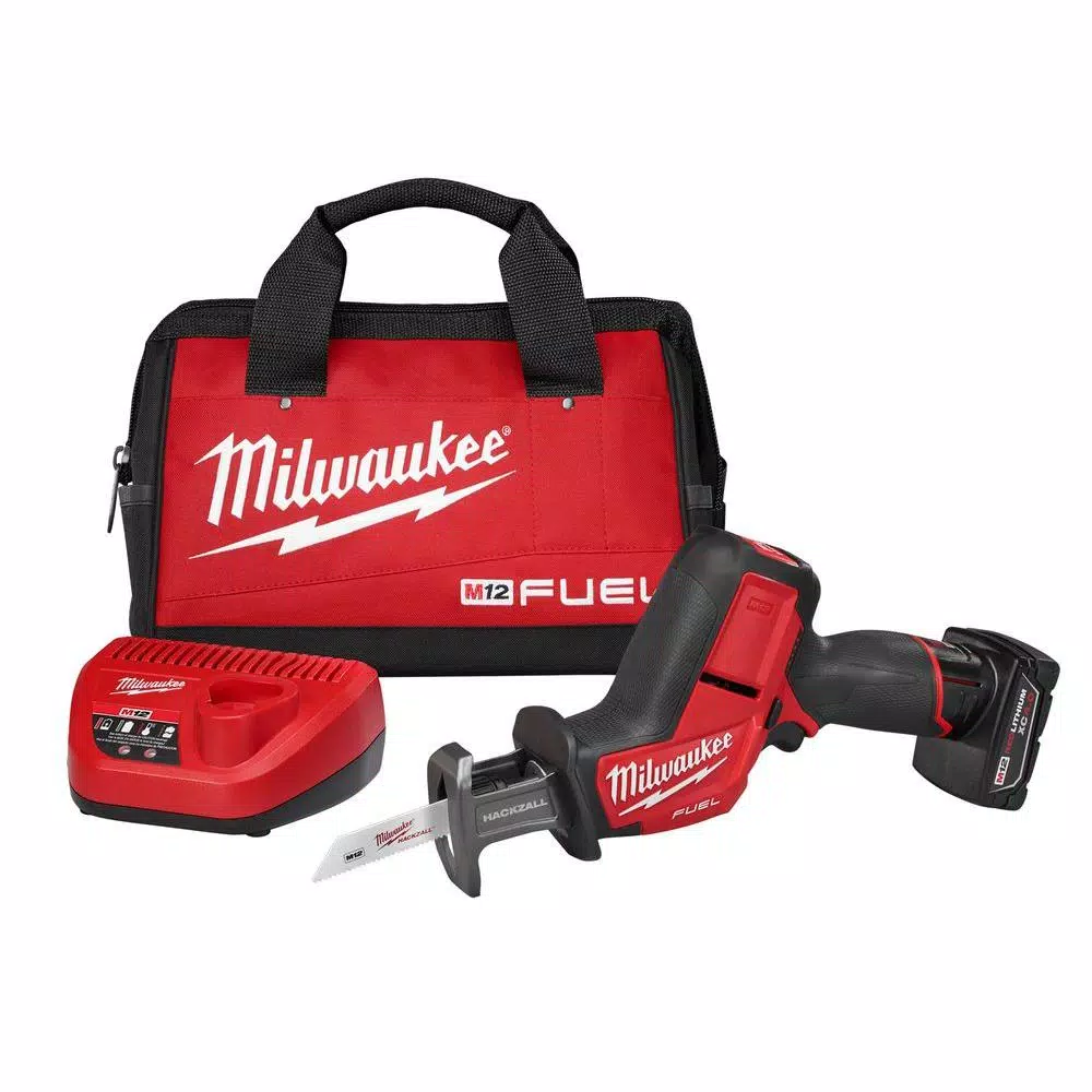 Milwaukee M12 FUEL 12-Volt Lithium-Ion Brushless Cordless HACKZALL Reciprocating Saw Kit with Free M12 Right Angle Drill