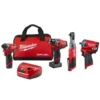 Milwaukee M12 FUEL 12-Volt Lithium-Ion Brushless Cordless Combo Kit (4-Tool) with 2 Batteries and Bag