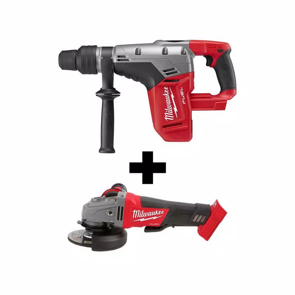 Milwaukee M18 FUEL 18-Volt Lithium-Ion Brushless Cordless 1-9/16 in. SDS-Max Rotary Hammer W/ M18 FUEL Grinder