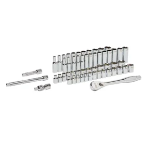 Milwaukee 3/8 in. Drive SAE/Metric Ratchet and Socket Mechanics Tool Set (56 piece) & Screwdriver Set (6 piece)