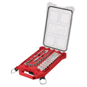 Milwaukee 3/8 in. Drive SAE Ratchet and Socket Mechanics Tool Set with Packout Case (28-Piece)