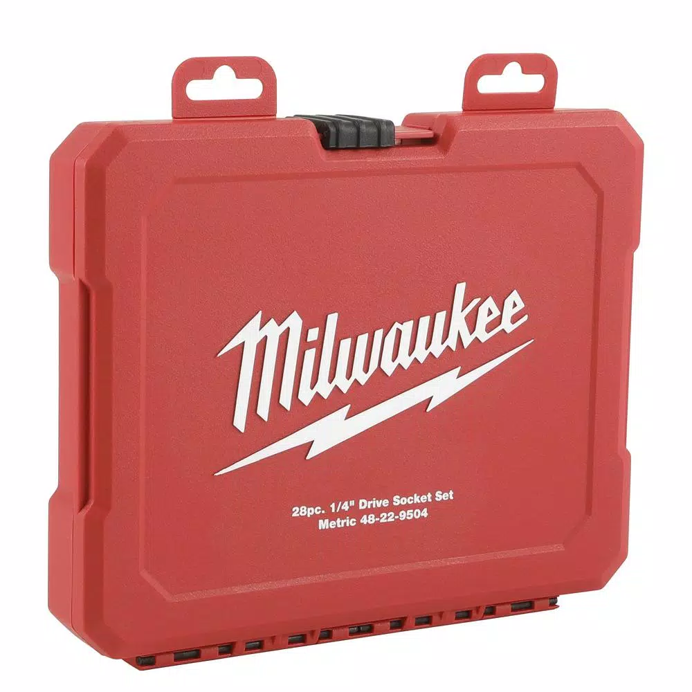 Milwaukee 1/4 in. Drive Metric Ratchet and Socket Mechanics Tool Set (28-Piece)