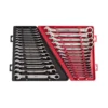 Milwaukee SAE/Metric Combination Ratcheting Wrench Mechanics Tool Set (30-Piece)