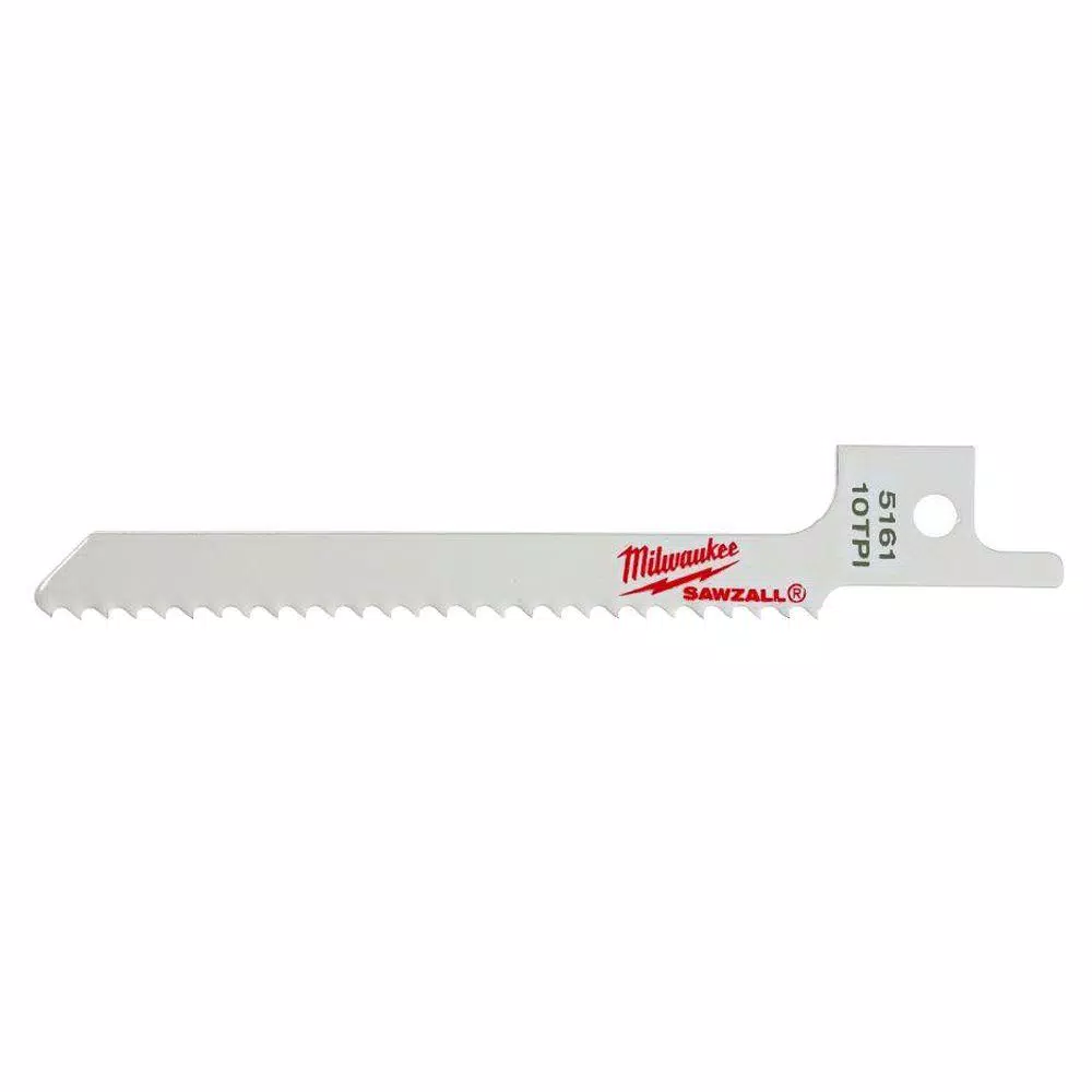 Milwaukee 3-5/8 in. 10 Teeth per in. Metal Cutting SAWZALL Reciprocating Saw Blades (5 Pack)