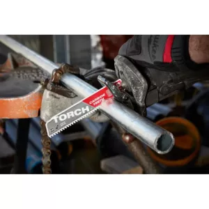 Milwaukee 9 in. 7 TPI TORCH Carbide Teeth Thick Metal Cutting SAWZALL Reciprocating Saw Blade (3 Pack)