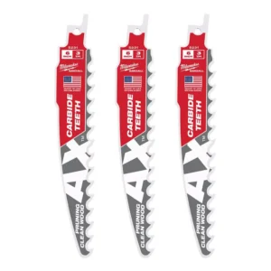 Milwaukee 6 in. 3 TPI Pruning Carbide Teeth Wood Cutting SAWZALL Reciprocating Saw Blade (3-Pack)