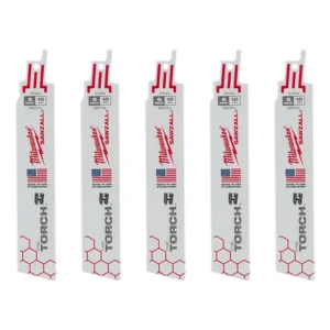 Milwaukee 6 in. 18 TPI Torch Medium Metal Cutting SAWZALL Reciprocating Saw Blades (5-Pack)
