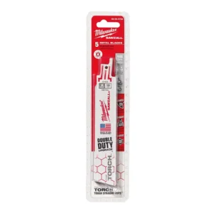 Milwaukee 6 in. 18 TPI Torch Medium Metal Cutting SAWZALL Reciprocating Saw Blades (5-Pack)