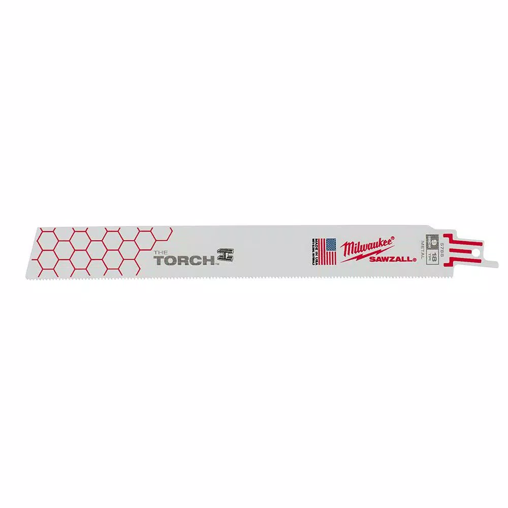 Milwaukee 9 in. 18 TPI Torch Medium Metal Cutting SAWZALL Reciprocating Saw Blades (5-Pack)