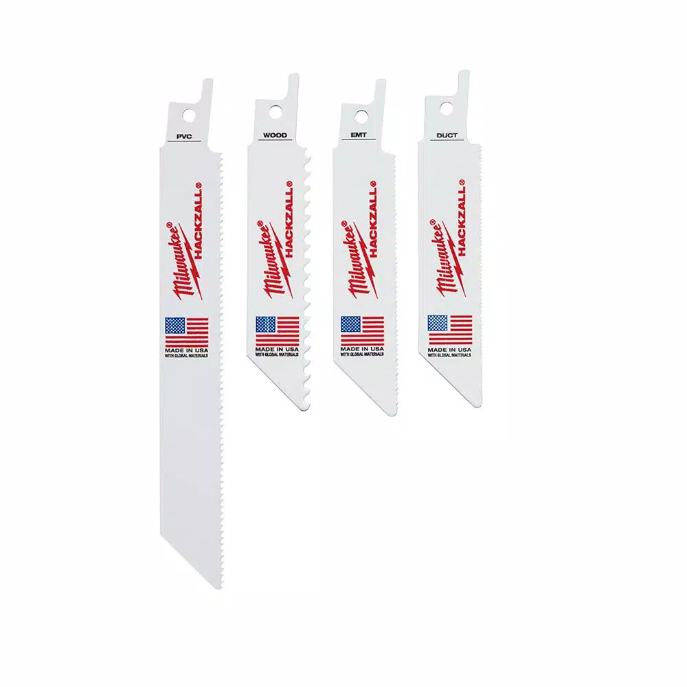 Milwaukee HACKZALL Wood and Metal Cutting Bi-Metal Reciprocating Blades Kit with Storage Pouch (10-Piece)