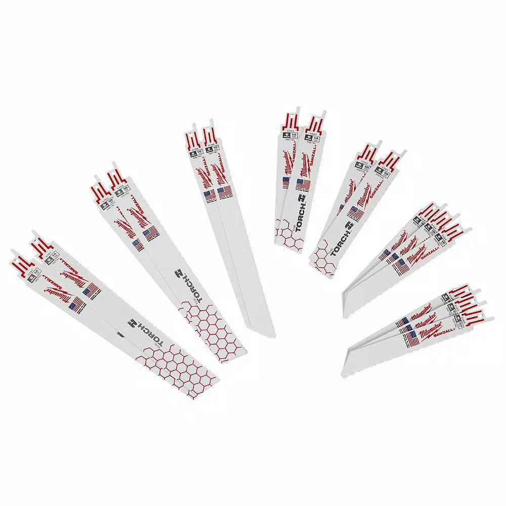 Milwaukee SAWZALL Metal Cutting Bi-Metal Reciprocating Blade Set (16 Piece)
