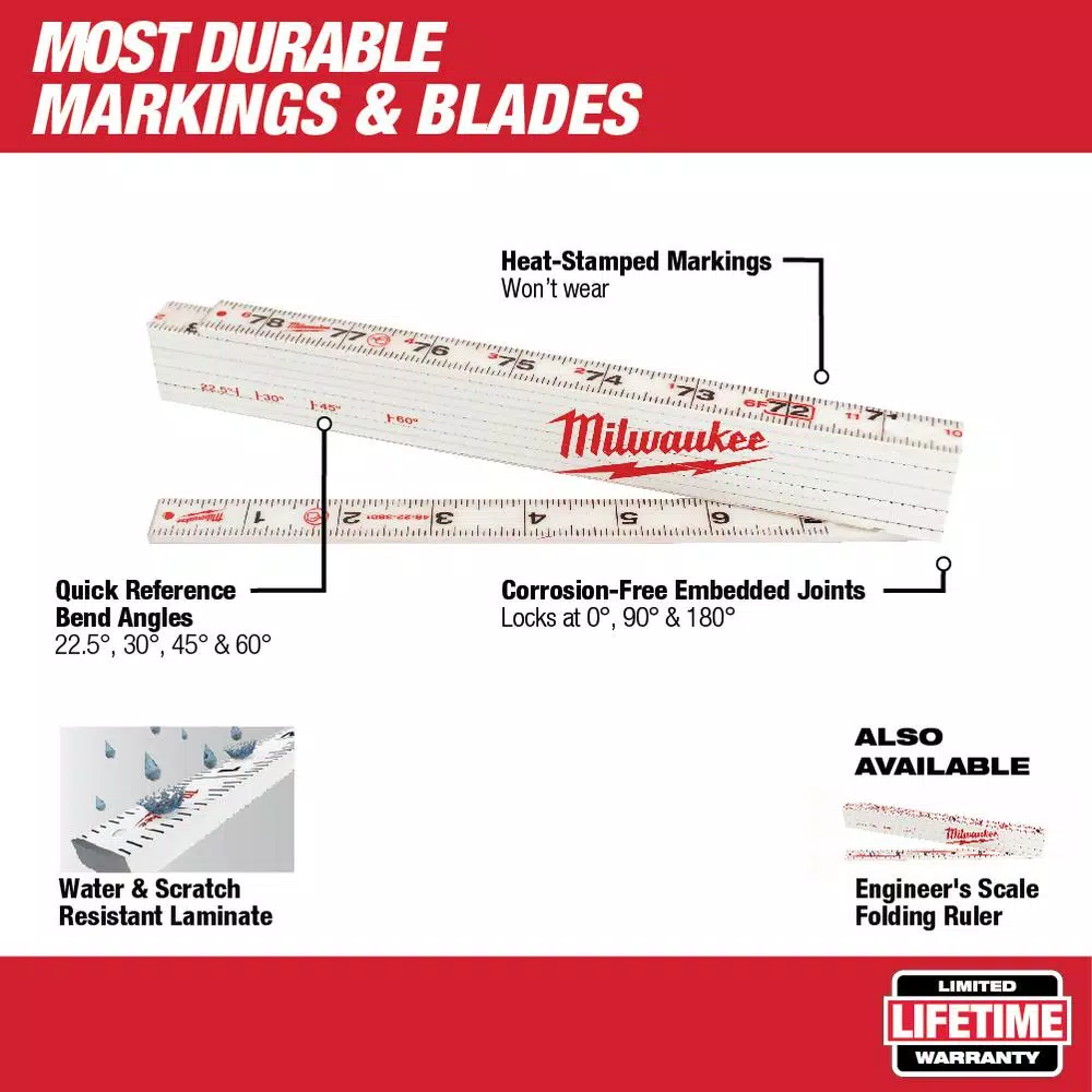 Milwaukee 78 in. Composite Folding Ruler