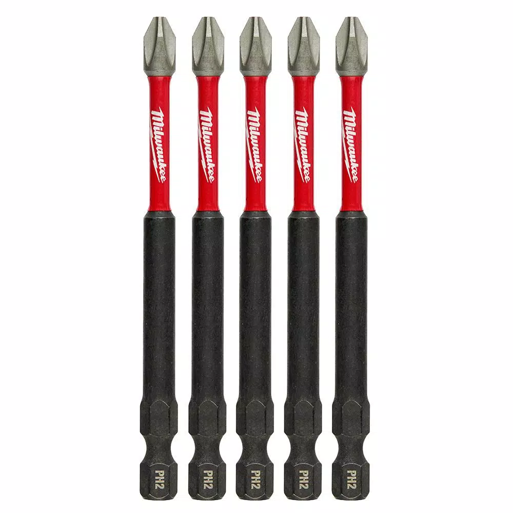 Milwaukee #2 Philips Shockwave 3-1/2 in. Impact Duty Steel Driver Bits (5-Pack)