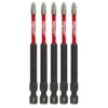 Milwaukee SHOCKWAVE Philips #1 3.5 in. Impact Duty Steel Screwdriver Bit (5-Pack)