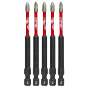 Milwaukee SHOCKWAVE Philips #1 3.5 in. Impact Duty Steel Screwdriver Bit (5-Pack)