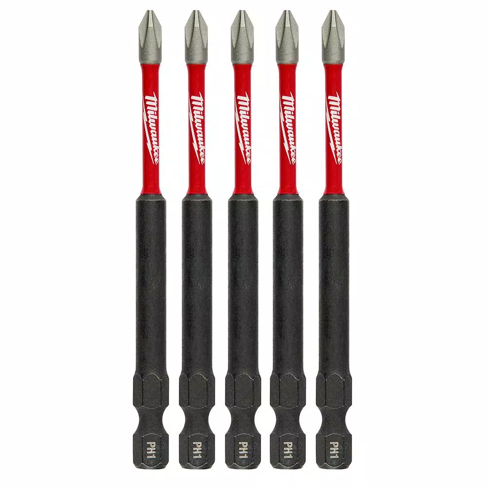 Milwaukee SHOCKWAVE Philips #1 3.5 in. Impact Duty Steel Screwdriver Bit (5-Pack)