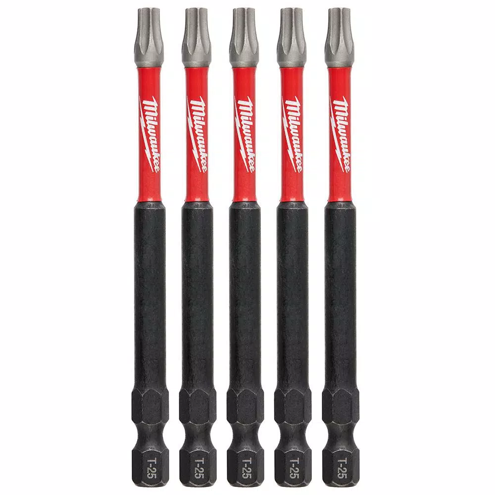Milwaukee SHOCKWAVE Torx #25 3.5 in. Impact Duty Steel Screwdriver Bit (5-Pack)