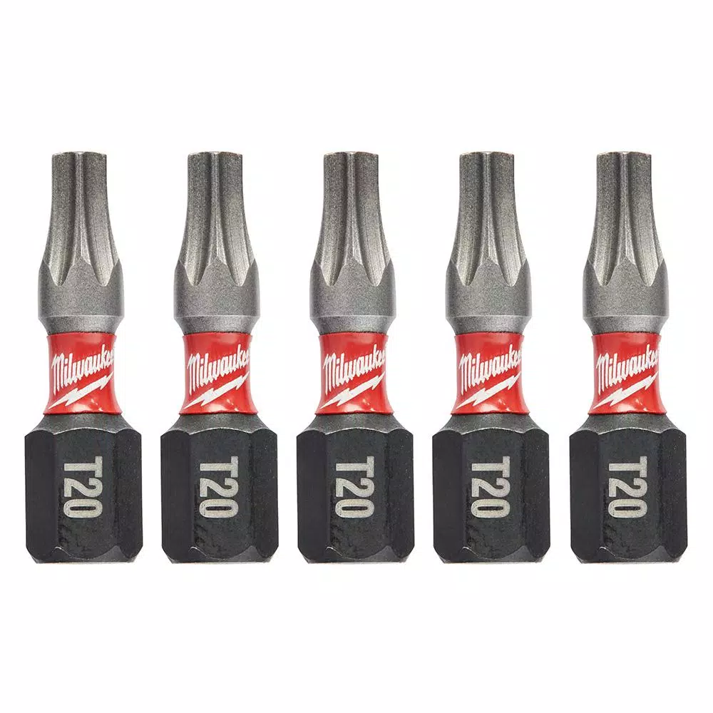 Milwaukee SHOCKWAVE Torx #20 1 in. Impact Duty Steel Screwdriver Bit (5-Pack)