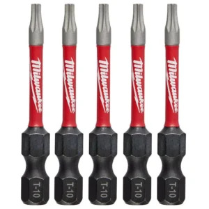 Milwaukee SHOCKWAVE Torx #10 2 in. Impact Duty Steel Screwdriver Bit (5-Pack)
